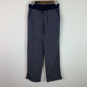 Athleta linen pinstripe crop Capri pants size 6